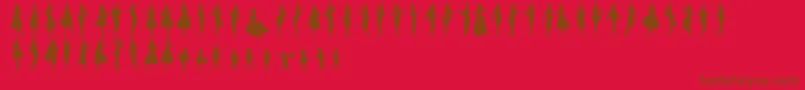 Sewingpatterns Font – Brown Fonts on Red Background