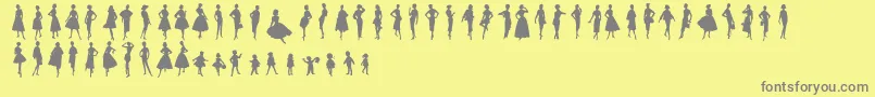 Sewingpatterns Font – Gray Fonts on Yellow Background