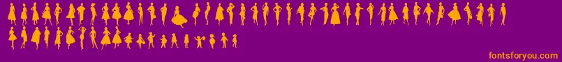 Sewingpatterns Font – Orange Fonts on Purple Background