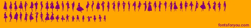 Sewingpatterns Font – Purple Fonts on Orange Background