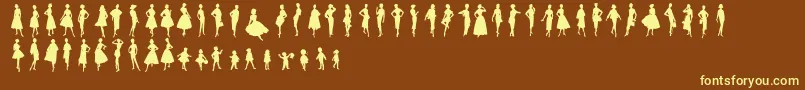 Sewingpatterns Font – Yellow Fonts on Brown Background