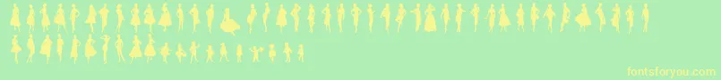 Sewingpatterns Font – Yellow Fonts on Green Background
