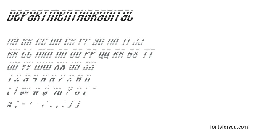A fonte Departmenthgradital – alfabeto, números, caracteres especiais