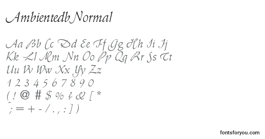 Schriftart AmbientedbNormal – Alphabet, Zahlen, spezielle Symbole