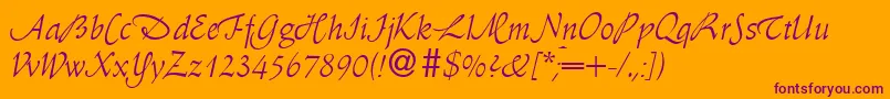 AmbientedbNormal Font – Purple Fonts on Orange Background