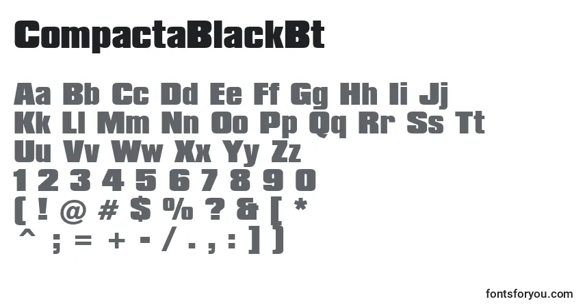A fonte CompactaBlackBt – alfabeto, números, caracteres especiais