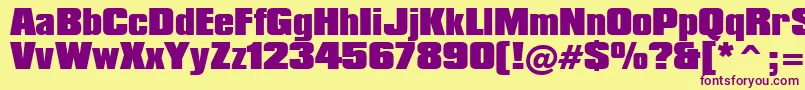 CompactaBlackBt Font – Purple Fonts on Yellow Background