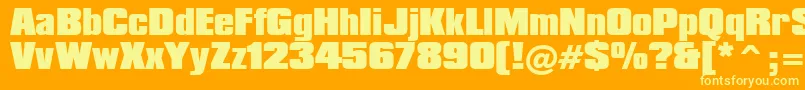 CompactaBlackBt Font – Yellow Fonts on Orange Background