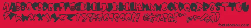 Kruffy ffy Font – Black Fonts on Red Background