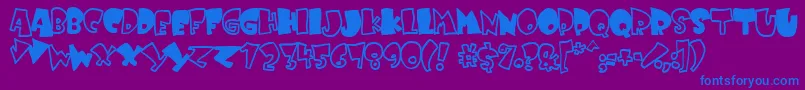 Kruffy ffy Font – Blue Fonts on Purple Background