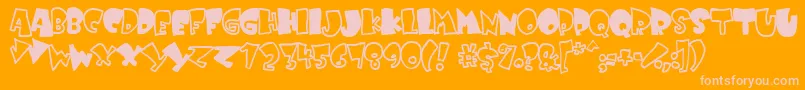 Kruffy ffy Font – Pink Fonts on Orange Background