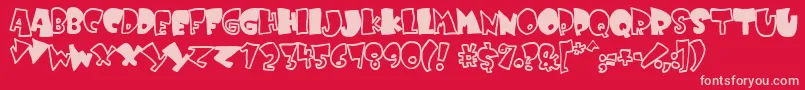 フォントKruffy ffy – 赤い背景にピンクのフォント