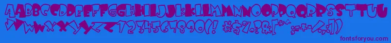 Kruffy ffy Font – Purple Fonts on Blue Background