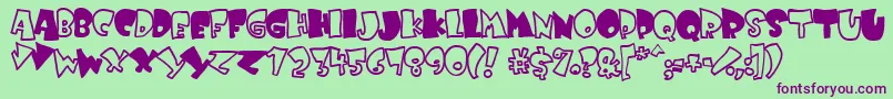 Kruffy ffy Font – Purple Fonts on Green Background