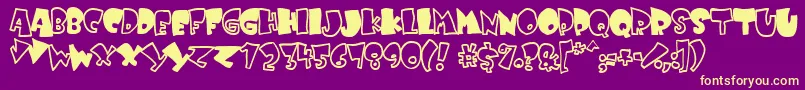 Kruffy ffy Font – Yellow Fonts on Purple Background