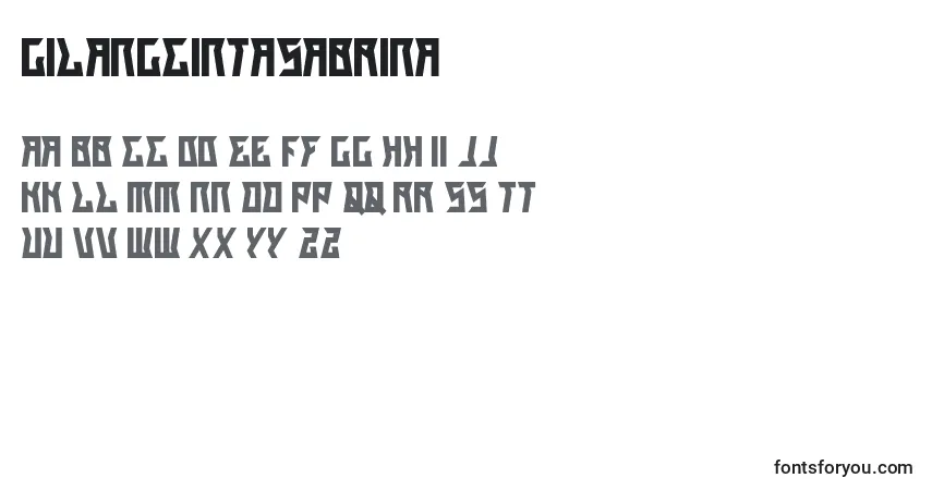 Czcionka GilangCintaSabrina – alfabet, cyfry, specjalne znaki