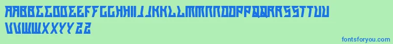 GilangCintaSabrina-Schriftart – Blaue Schriften auf grünem Hintergrund