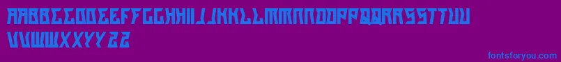 フォントGilangCintaSabrina – 紫色の背景に青い文字