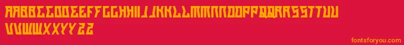 GilangCintaSabrina-Schriftart – Orangefarbene Schriften auf rotem Hintergrund