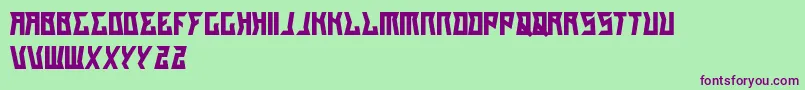 GilangCintaSabrina-Schriftart – Violette Schriften auf grünem Hintergrund