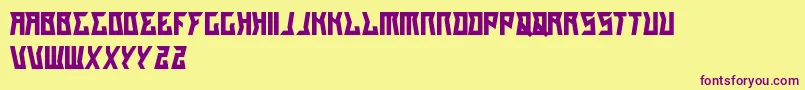 GilangCintaSabrina-Schriftart – Violette Schriften auf gelbem Hintergrund