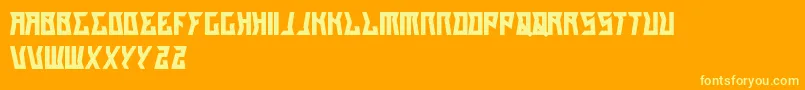 Fonte GilangCintaSabrina – fontes amarelas em um fundo laranja