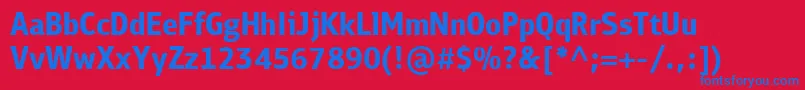 PfbulletinsansproBold Font – Blue Fonts on Red Background