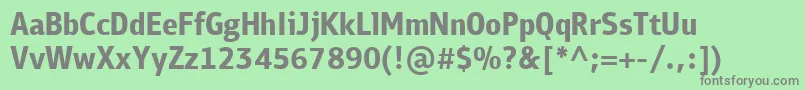 フォントPfbulletinsansproBold – 緑の背景に灰色の文字