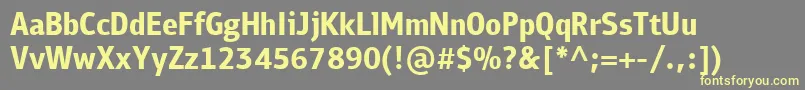 Шрифт PfbulletinsansproBold – жёлтые шрифты на сером фоне