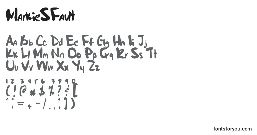 Schriftart MarkieSFault – Alphabet, Zahlen, spezielle Symbole