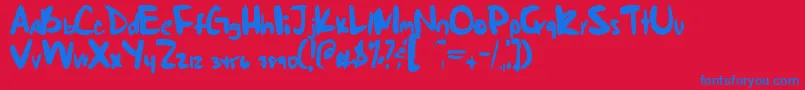 MarkieSFault Font – Blue Fonts on Red Background