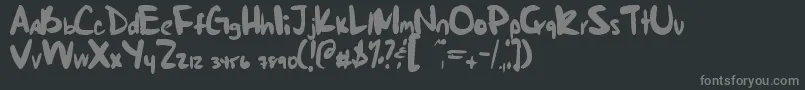 MarkieSFault-Schriftart – Graue Schriften auf schwarzem Hintergrund