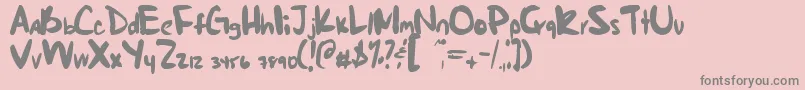 MarkieSFault-Schriftart – Graue Schriften auf rosa Hintergrund