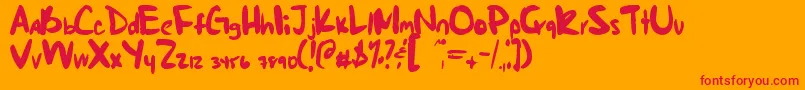 フォントMarkieSFault – オレンジの背景に赤い文字
