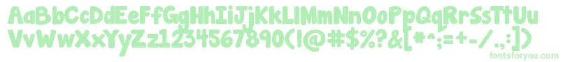 Czcionka Jandamanateesolid – zielone czcionki na białym tle