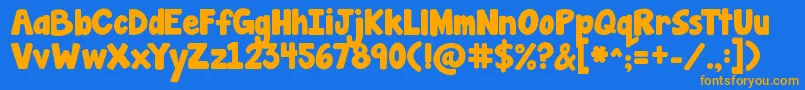 Jandamanateesolid Font – Orange Fonts on Blue Background