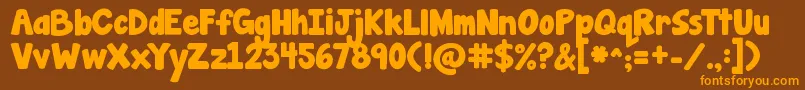 Jandamanateesolid Font – Orange Fonts on Brown Background