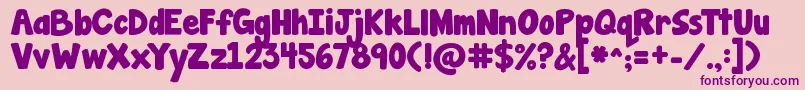 Czcionka Jandamanateesolid – fioletowe czcionki na różowym tle