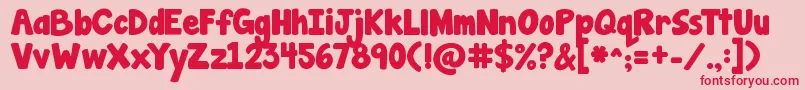 Jandamanateesolid Font – Red Fonts on Pink Background