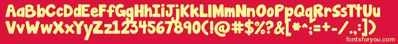 Jandamanateesolid Font – Yellow Fonts on Red Background