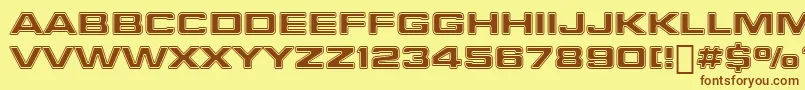 StarfleetBoldExtendedBt Font – Brown Fonts on Yellow Background