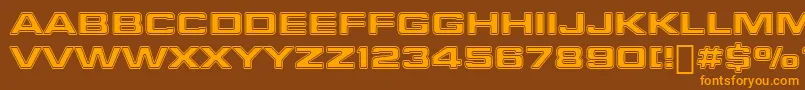 StarfleetBoldExtendedBt-Schriftart – Orangefarbene Schriften auf braunem Hintergrund