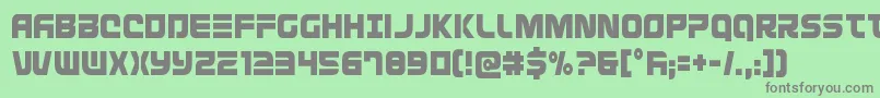 フォントDefconzerocond – 緑の背景に灰色の文字