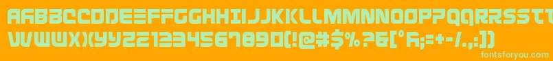 Fonte Defconzerocond – fontes verdes em um fundo laranja