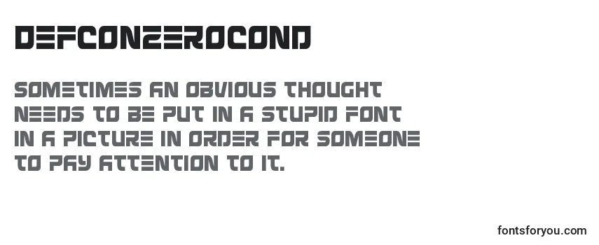 Review of the Defconzerocond Font