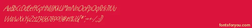 Fonte Rxzo – fontes amarelas em um fundo vermelho