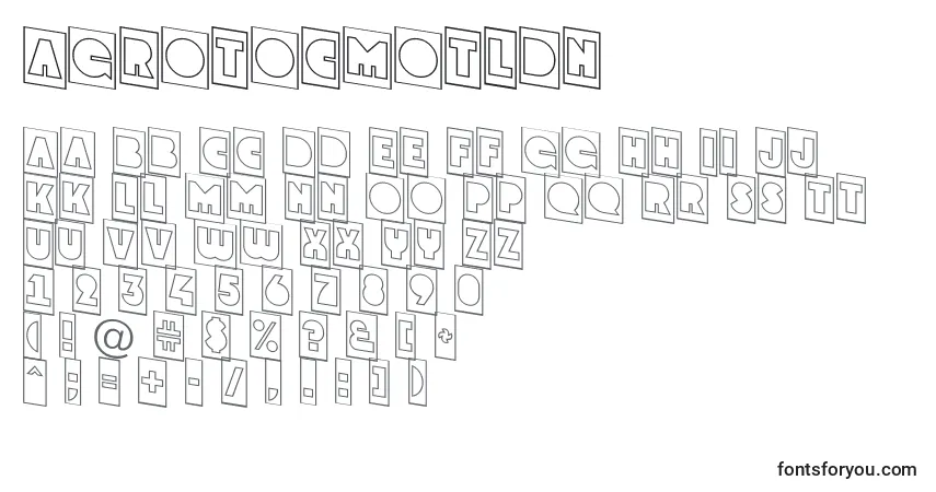 Schriftart AGrotocmotldn – Alphabet, Zahlen, spezielle Symbole