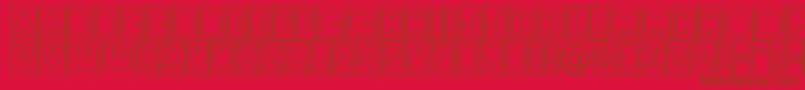 AGrotocmotldn-Schriftart – Braune Schriften auf rotem Hintergrund