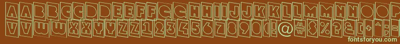 AGrotocmotldn-fontti – vihreät fontit ruskealla taustalla