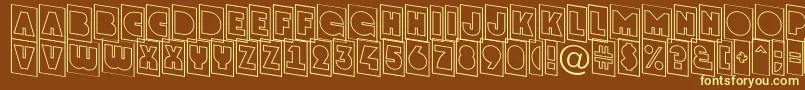 AGrotocmotldn-fontti – keltaiset fontit ruskealla taustalla
